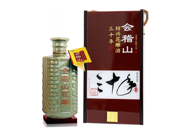 东莞会稽山黄酒回收会稽山三十年绍兴花雕酒30年木盒装2.5L黄酒